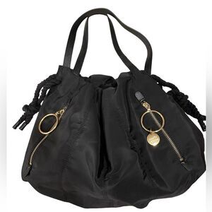EUC See By Chloe Flo Nylon Shoulder Bag in Black